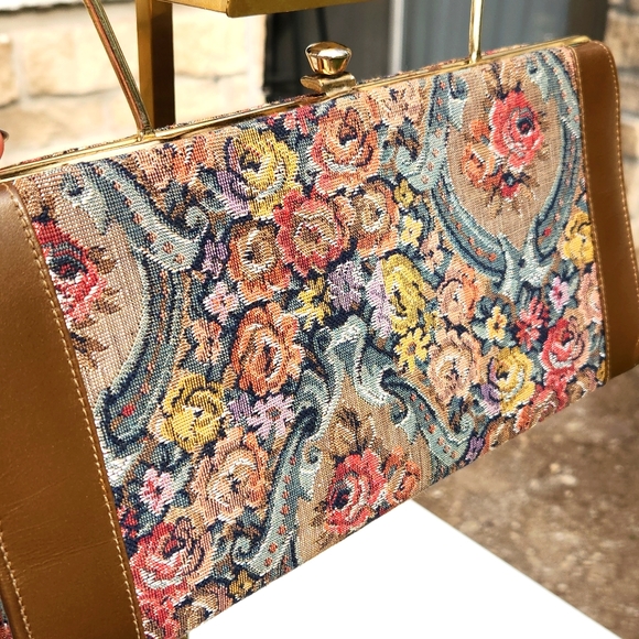 Vintage Floral Tapestry Clutch Handbag by So Unmistakably Johansen - Picture 3 of 14
